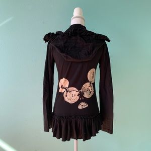 Lauren Moshi black zip up sweatshirt